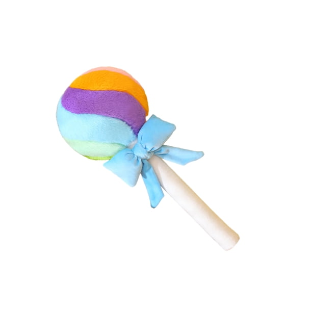 Cateissary Juguete de peluche de piruleta de Color arcoíris, muñeco de caramelo colorido de dibujos animados de peluche suave, accesorios Decoración del hogar Azul