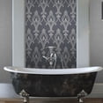 thumbnail image 2 of Decorline Luca Charcoal Damask Wallpaper, 20.5-in by 33-ft, 56.4 sq. ft, 2 of 3