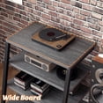 thumbnail image 3 of AV Meuble Multimédia avec Prises, Console Multimédia avec Lumières LED, Étagères Stéréo avec Étagères de Rangement, Tour Audio Multimédia, Noyer Blanc, 3 of 8
