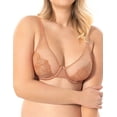 thumbnail image 3 of Wingslove Women's Sheer Lace Bra Minimizer See Through Unlined Full Coverage Bras, Pink Brown, 36C, 3 of 5