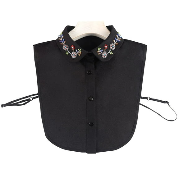 LoudSung False Collar Detachable Half Shirt Blouse Classical Fake Collar Embroidery Designs for Women Girls