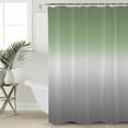 thumbnail image 5 of Sage Green Shower Curtain, 36" x 72", and Grey Ombre Color Gradient Waterproof Bathroom Curtain Washable Shower Curtain Set with 12 Hooks, 5 of 6