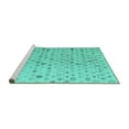 thumbnail image 2 of Ahgly Company Machine Washable Indoor Square Solid Turquoise Blue Modern Area Rugs, 3' Square, 2 of 4