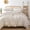 Beige, variant on Soft Fluffy Comforter Set 3PCS (1 Ruffled Blush Comforter Set and 2 Pillowcases) Vintage Shabby Chic Bedding, All Season, Blush Pink, Queen