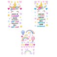 thumbnail image 5 of 3 uds pegatina decorativa para pared TUNC unicornio Arco Iris globo de aire caliente sala de estar dormitorio habitación de los niños, 5 of 5