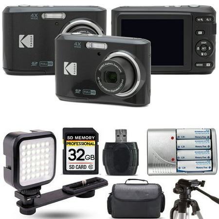 Kodak Pixpro FZ45 Camera (Black) + Extra Battery + LED +1 Yr Warranty (International Version)