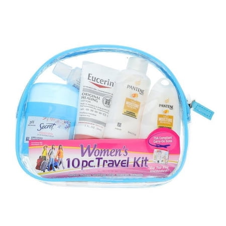 Women's 10 Piece Travel Kit With Zippered Bag