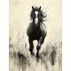 thumbnail image 1 of Qisvanset Framed Canvas Wall Art 12x16 Inch Black White Horse Sketch Western Farmhouse Wall Art, 1 of 5