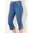 thumbnail image 2 of Catherines Women's Plus Size Studded Hem Denim Capri, 2 of 5