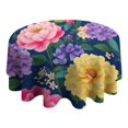thumbnail image 4 of Pioneer Flower Floral Print Pattern Round Tablecloth 60"x60",Wrinkle Wipeable Table Cloth for Kitchen Dining Room Picnic Patio Party, 4 of 6