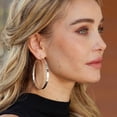thumbnail image 3 of YOUNGYUE Silver Hoop Earrings for Women, 30-70mm Hypoallergenic Big Silver Plated Hoops, Lightweight, 3 of 7