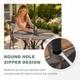 thumbnail image 4 of Round Outdoor Tablecloth with Umbrella Hole and Zipper, Texas Star Vintage Tablecloth with Elastic Waterproof, Berry Grey Blue Brown Wooden Patio Table Covers for 55" - 60" Picnic Pool Tables, 4 of 9