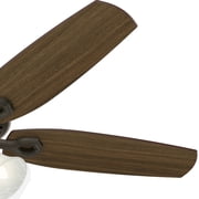 Hunter - Builder Indoor Ceiling Fan With Light, 52-inch, New Bronze, Traditional-style, 3-speed WhisperWind Motor, 53238, for Living Rooms, Bedrooms