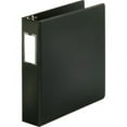thumbnail image 2 of Business Source Basic Round Ring Binder w/Label Holder - 2" Binder Capacity - Letter - 8 1/2" x 11" Sheet Size - 3 x Round Ring Fastener(s) - Vinyl - Black - Open and Closed Trigge | Bundle of 5, 2 of 2
