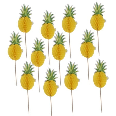 12 Pack Pineapple Cupcake parties -Cake Decoration For Luau Birthday