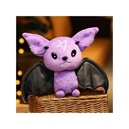 Large Dark Gothic Style Home Purple Bat Plush Toy Decor, Halloween, Holiday