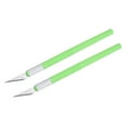 thumbnail image 1 of Arte Artesanía Cuchillos Juego, 2uds Tallado Cuchillo con 2uds Metal Hoja para Recortes Álbum Plantilla Afición Bricolaje, PP Mango Verde (2 Juegos) Unique Bargains cuchillas de repuesto para cuchillos de arte, 1 of 6