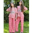 thumbnail image 4 of Arshiner Girls Pajama Set 3 Piece Short Sleeve Sleepwear Summer Soft Cute Pjs Outfits, 4 of 6
