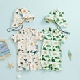 thumbnail image 6 of ATAIKU Baby Boys Swimsuit Dinosaurs Toddler One Piece Zipper Bathing Suit Short Sleeve Rash Guard Swimwear Sunsuit with Sun Hat, 6 of 10