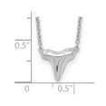 thumbnail image 4 of Auriga Fine Jewelry 925 Sterling Silver Rh-plated Polished Shark Tooth with a 2 inch ext. Necklace for Women 16", 4 of 7