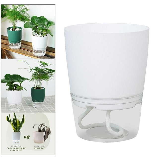 Macetas de plástico para riego automático macetas de mecha para plantas de interior, Violeta affricano, planta de del , - L