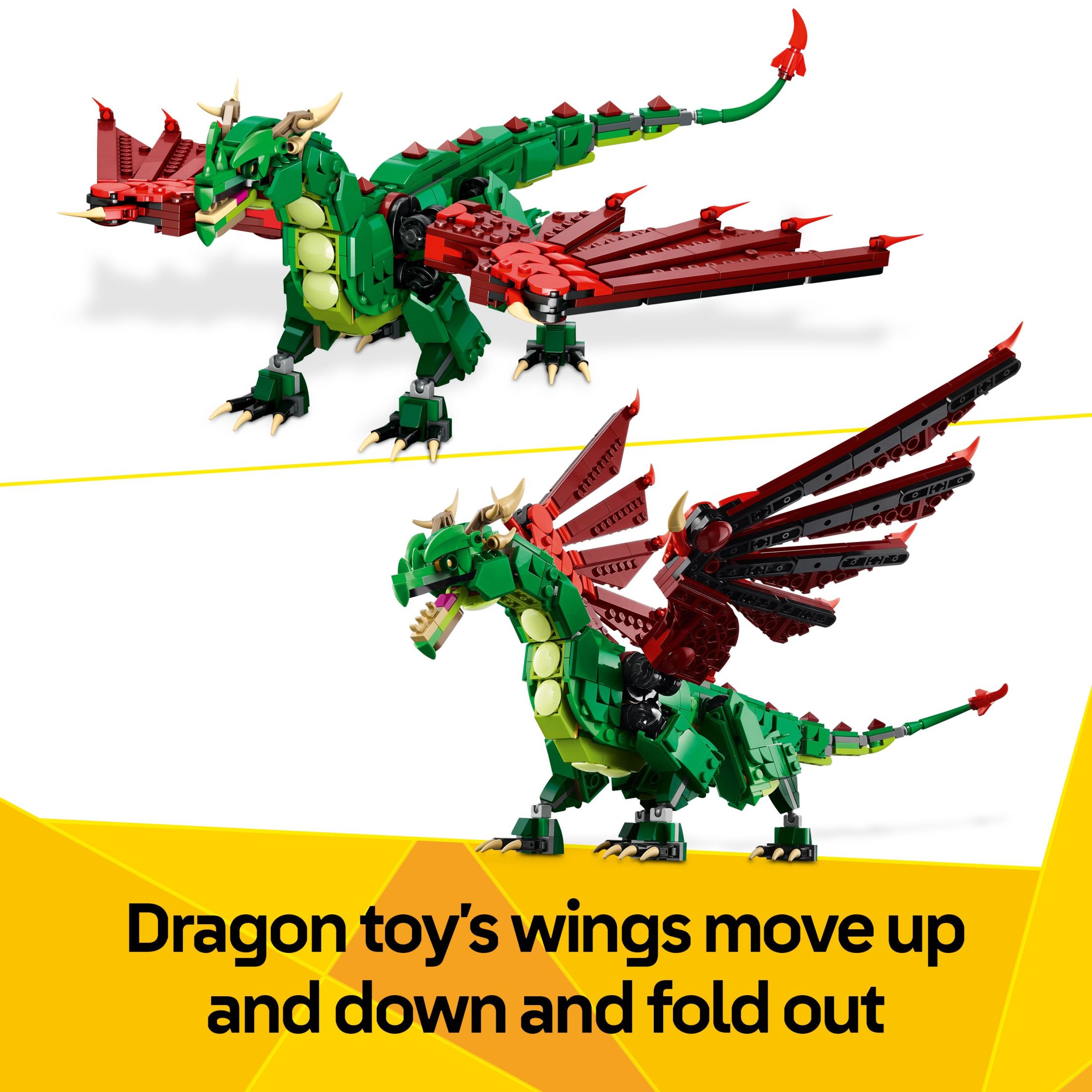 LEGO Creator 3 en 1 Dragón Medieval - Juguete de Construcción con 3 Opciones: Dragón, Serpiente Marina o Fénix - Set de Fantasía para Niños, Niñas y Niños, Mayores de 9 Años - Idea de Regalo para Cumpleaños - 31161 6