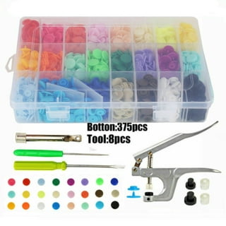 BetterJonny Kam Snaps Buttons + Snap Pliers, Starter Fasteners Kit, 384 Sets 24-Colors, Size 20 T5 Kam Snap Plastic Fasteners Punch Poppers Closures No-Sew