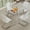 White Chairs, variant on Modern Dining Table Set 4,Small Glass Dining Table with 4 White Faux Leather Chair,0.31”Thick Glass Table Top with Chrome Plate Silver Legs,51" Kitchen Table with Chairs for Kitchen Dining