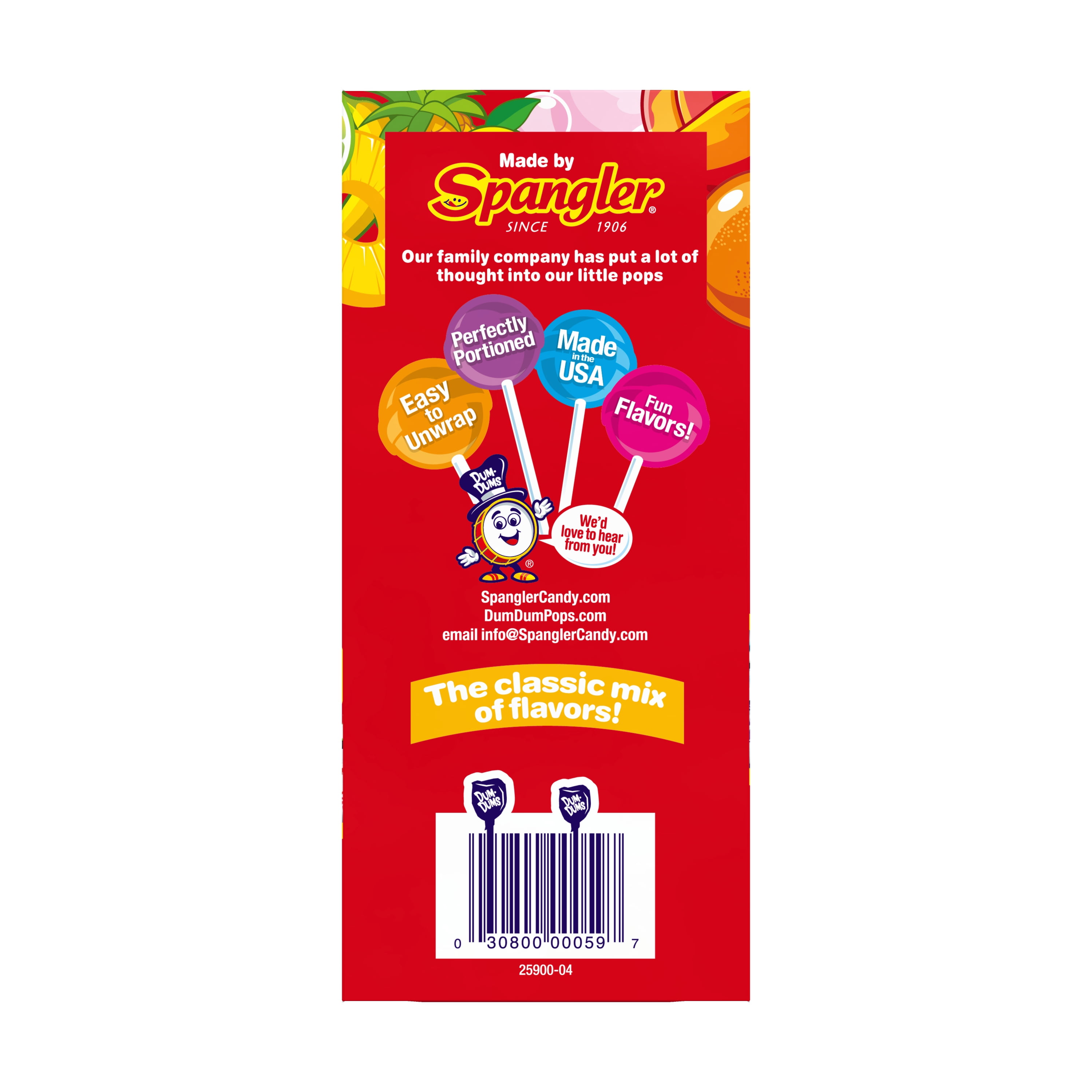 Dum Dums Original Mix Lollipop Suckers, Assorted Flavors Hard Candy, Party Candy, 16oz Candy Box