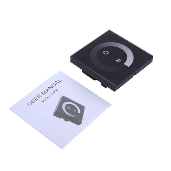 TKSE Gradateur à écran Tactile - Gradateur Simple pour lumières LED, gradateur Interrupteur Mural Contrôleur de Bande Lumineuse LED DC 12V-24V (Noir)