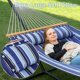thumbnail image 3 of Hamaca Doble con Soporte – Para 2 Personas – 215 kg – Acero Resistente – Cojín Acolchado y Almohada – Bolsa de Transporte – Fácil Montaje – Exterior, 3 of 6