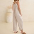 thumbnail image 4 of Women's Casual Loose Bib Jumpsuit Wide Leg Sleeveless Pocket Overall Romper, 4 of 6