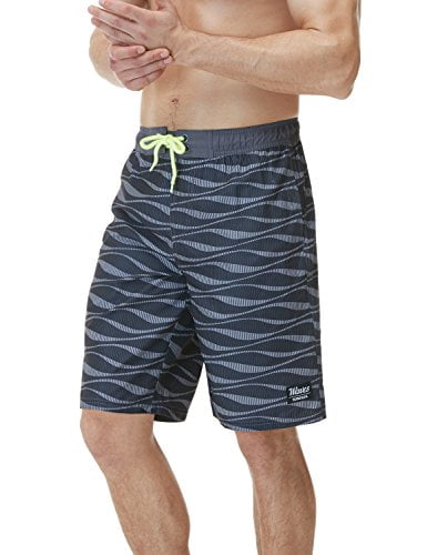 Quick Dry Beach Board Shorts TSLA Mens 11 Inches Swim Trunks Bathing Suits with Inner Mesh Lining and Pockets 