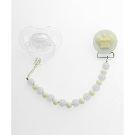 Crown with Matching Beads Pacifier Clip