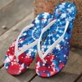 thumbnail image 2 of Chririnla American Flag Print Flip Flops for Women Beach Casual Arch Support Thin Strap Sandal Tie Dye Print Lightweight Soft Footbed Slides Sandals for Pool Walking, 2 of 7