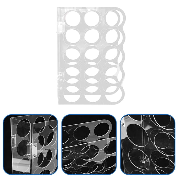 NICEXMAS Transparent Vinyl Storage Rack with 15 Holes for Wrapping Paper and Craft Rolls Organizer