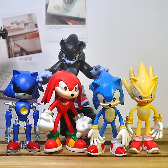 cifras de acción sonic, juego de 8 piezas de 4.8 pulgadas de alto Sonic The  Erizo con juegos articulados móviles, adornos lindos juguetes para tartas  de cumpleaños, decoraciones o juguetes para niños 