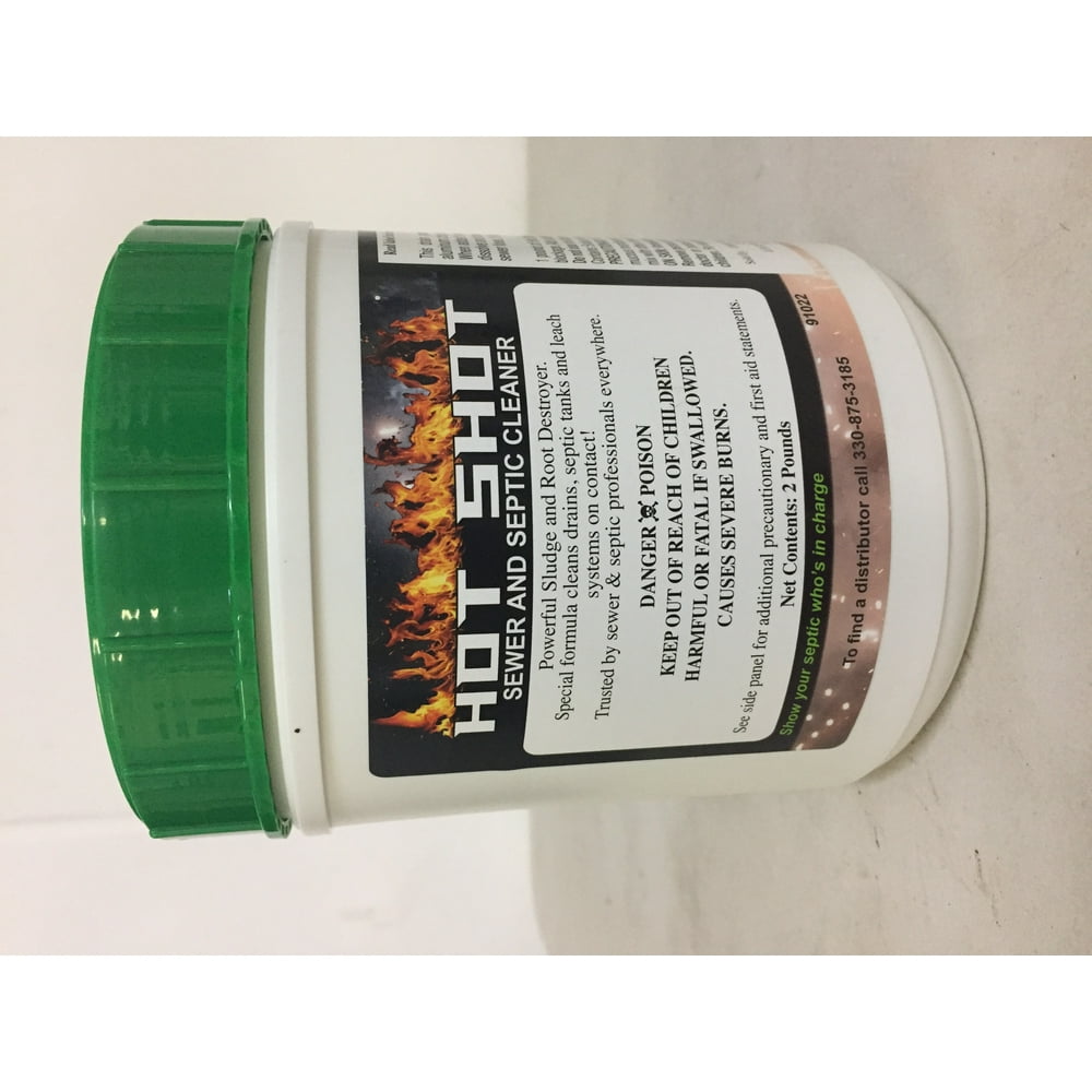 Hot Shot Drain Cleaner & Root Destroyer Two Pound Container Sewers