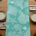 thumbnail image 5 of Table Runners 90 Inches Long Dress Scarves, Teal Coastal Farmhouse Coffee/Dining/Kitchen Table Runner for Living Room, Starfish Coral Summer Beach Ocean 13x90 Inch, 5 of 9