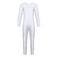 thumbnail image 5 of Rswnyirn Kids Girls Boys One-piece Gymnastics Full Body Jumpsuit Unitard Sport Athletic Leotard White 5-6, 5 of 7