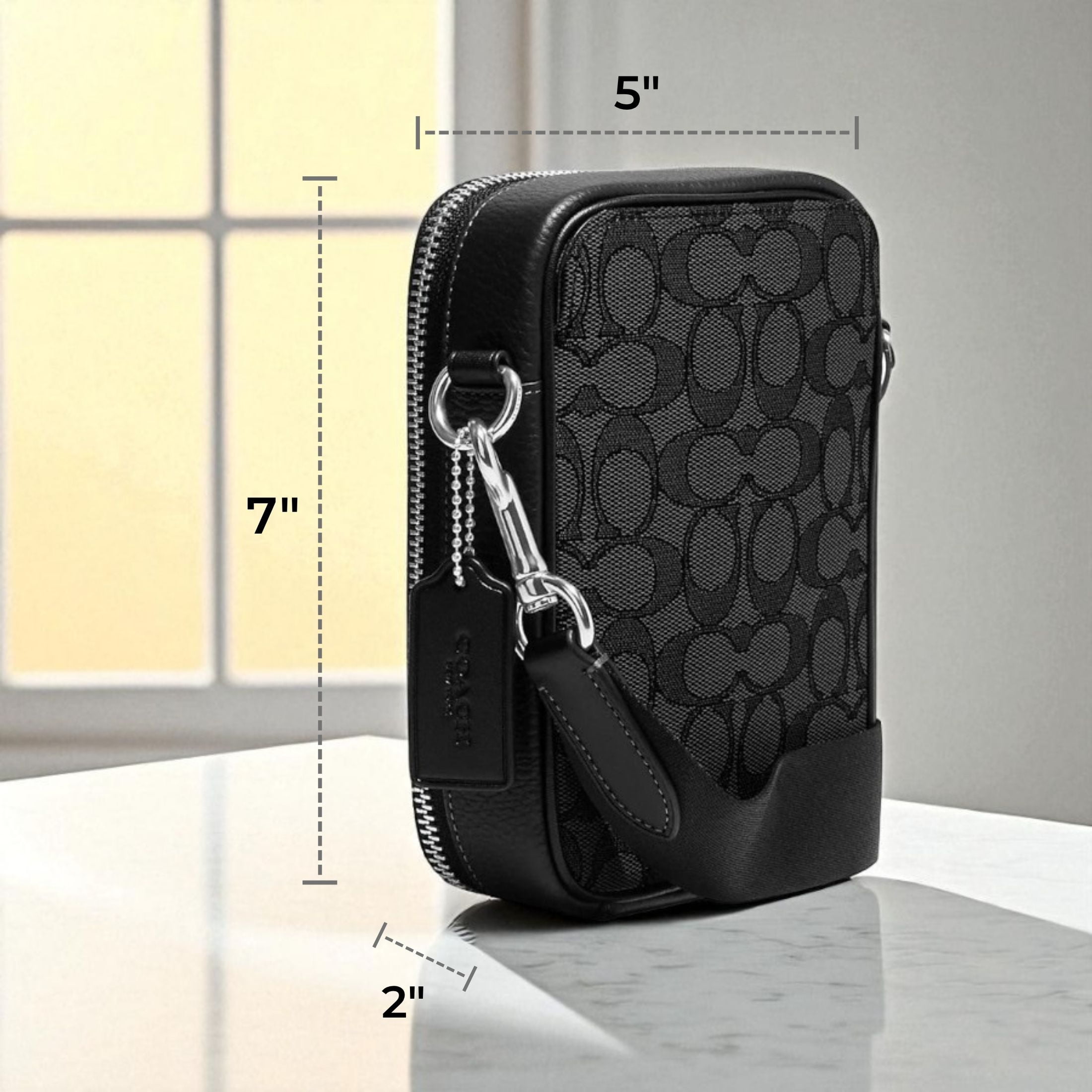 Coach Men's Stanton Crossbody In Signature Jacquard, Charcoal