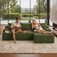 thumbnail image 2 of Aukfa 96" Cloud Sectional Couch, Modular L Shaped Boneless Sofa with Right Facing Chaise&2 Storage Pockets, Green, 2 of 8