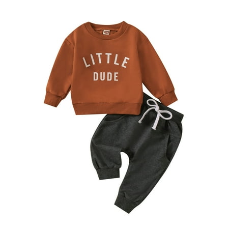 

Toddler Baby Boy Girl Fall Clothes Letter Print Sweatshirt Pullover Tops + Pants Outfits Set Tracksuit Clothing Winter Pants for Toddler Boy Summer Boy Outfits Sweat Clothes for Boys Track Suit Big