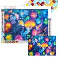 thumbnail image 1 of Con Cuentas Cuadradas 5D DIY Kit Medusas Coloridas 40x30cm, 1 of 9