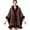 Coffee, variant on Women's Faux Fur Trimmed Knit Velvet Cape Wrap Mid-Length Open Front Shawl Cozy Winter Outerwear Elegant Dressy Party Wear for Cold Weather