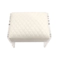 thumbnail image 4 of Pasargad Home Tribecca Collection Velvet Stool, Ivory, 4 of 8