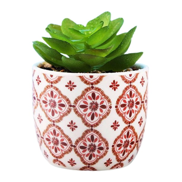 Suculentos artificiales Mini plantas falsas realistas con macetas de plástico para la decoración para hogar y de realistas de plástico fino Estilo3 Macarena Plantas suculentas falsas