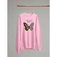thumbnail image 3 of Leopard Butterfly Quote Sweatshirt Women -Image by Shutterstock, Female Large, 3 of 4