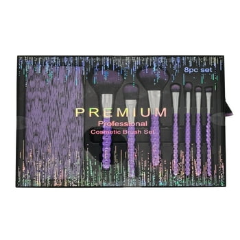 Premium Professional Cosmetic Brush Gift Set, Purple, 8 Piece Set