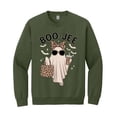 thumbnail image 2 of Boo-Jee Ghost Sweatshirt, Leopard Print Ghost Coffee Graphic Pullover, Funny Fall Halloween Gift, 2 of 2